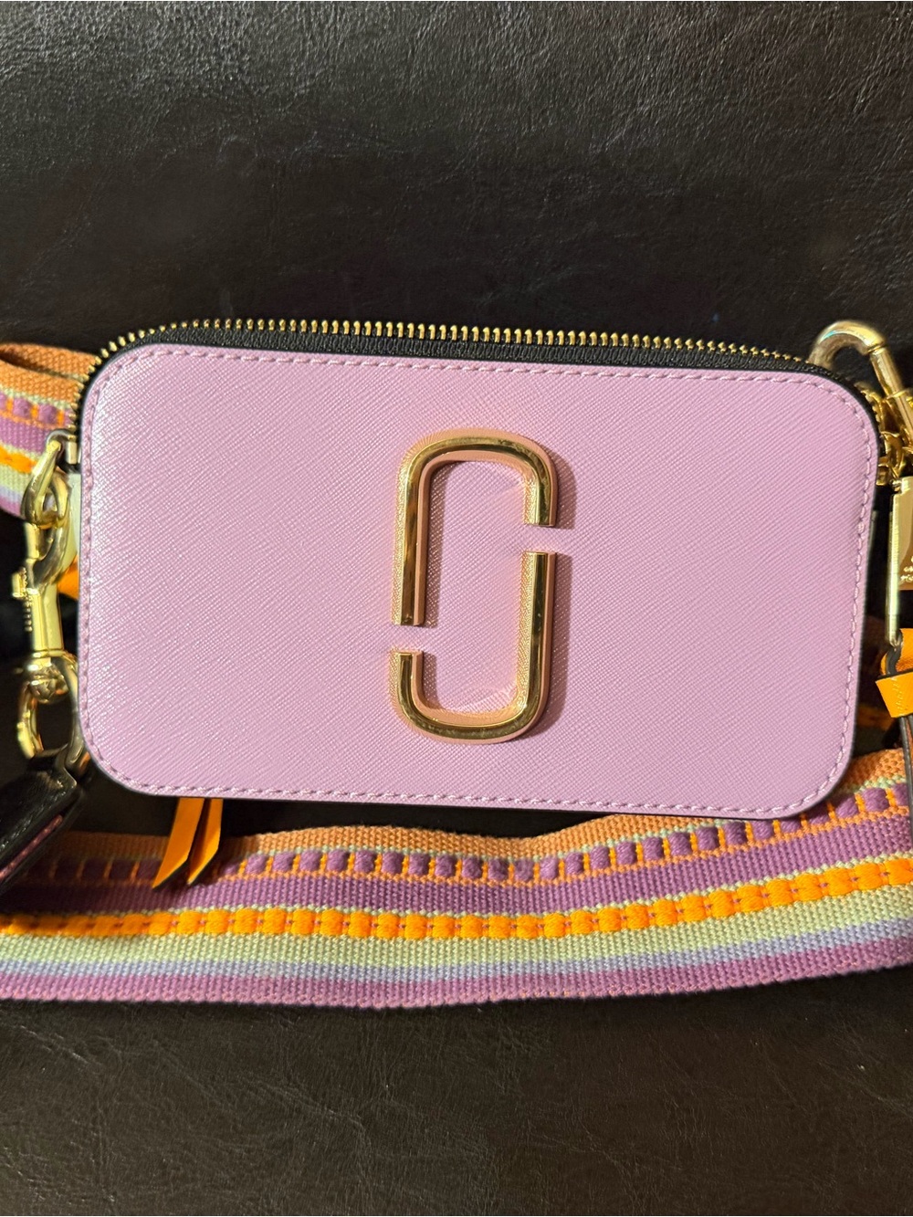 Marc Jacobs Lilac Crossbody Camera Bag with Gold Hardware